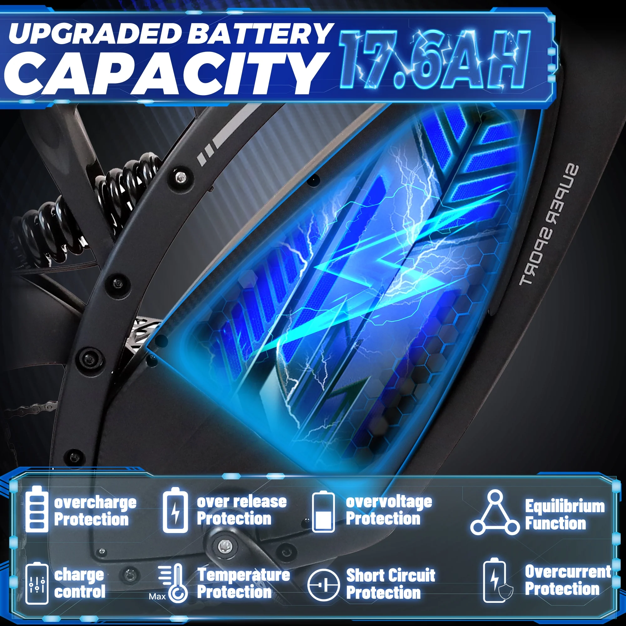 Ecotric Electric MTB Bike 18 Ah 48 V 750 W Battery 26 In. 4.8 In. Fat Tire Full Suspension Fork Aluminum Frame Men's Mountain Bike Beach E-Bike Snow Bicycle for Adults A-E516646