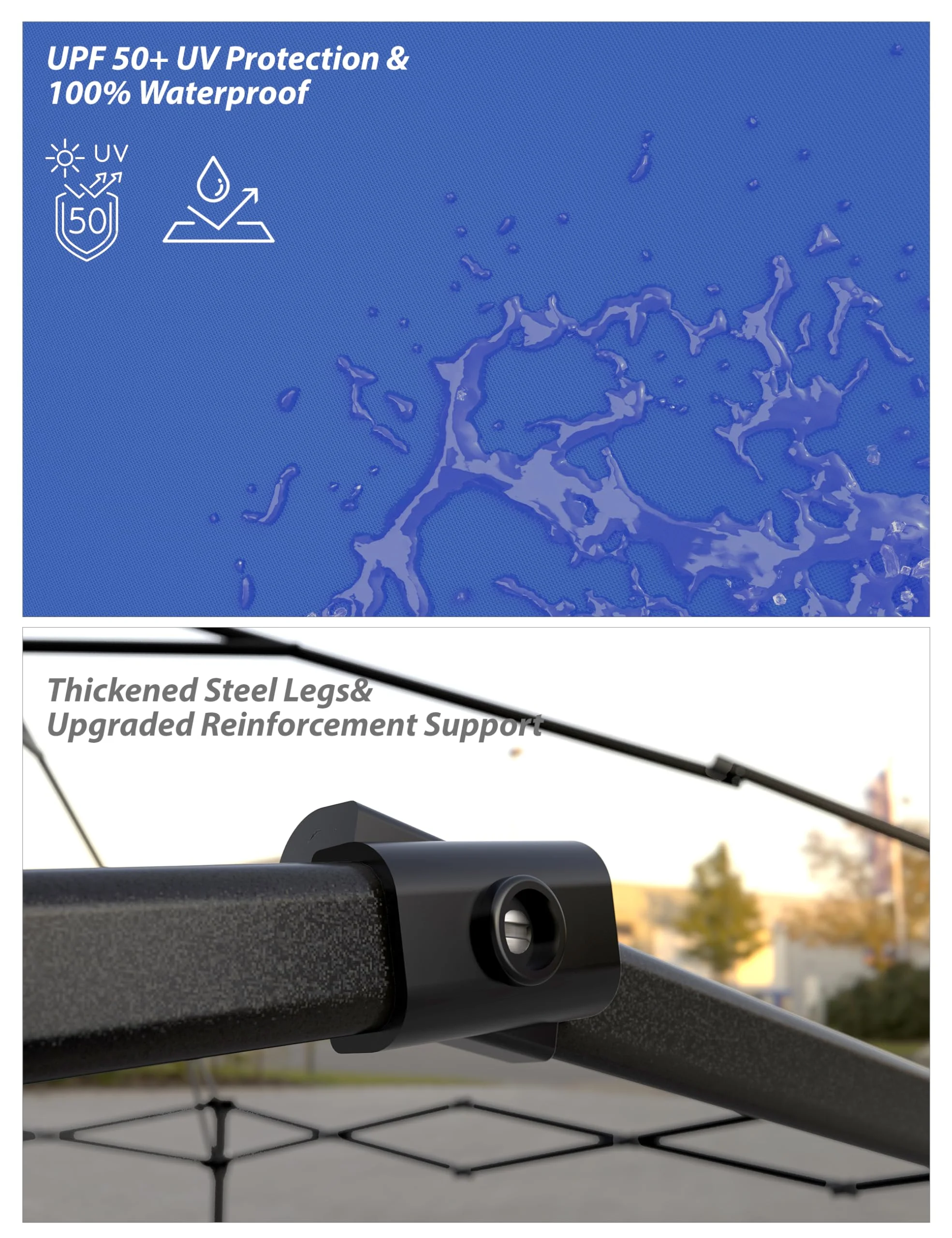 10x10 ft Pop Up Canopy with 4 Removable Sidewalls and Windows, 3 Adjustable Heights Commercial Shelter, Portable Enclosed Instant Tent with Wheeled Carry Bag, Waterproof Outdoor Gazebo, 7 Colors Avail