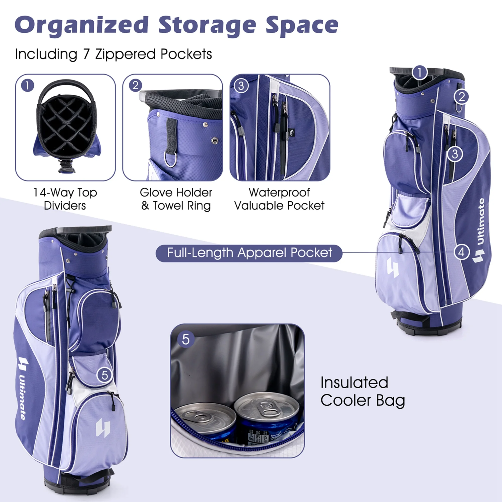Ultimate Women��s Complete Golf Club Set Golf Club Package Set w/ Rain Hood, Right Hand Purple