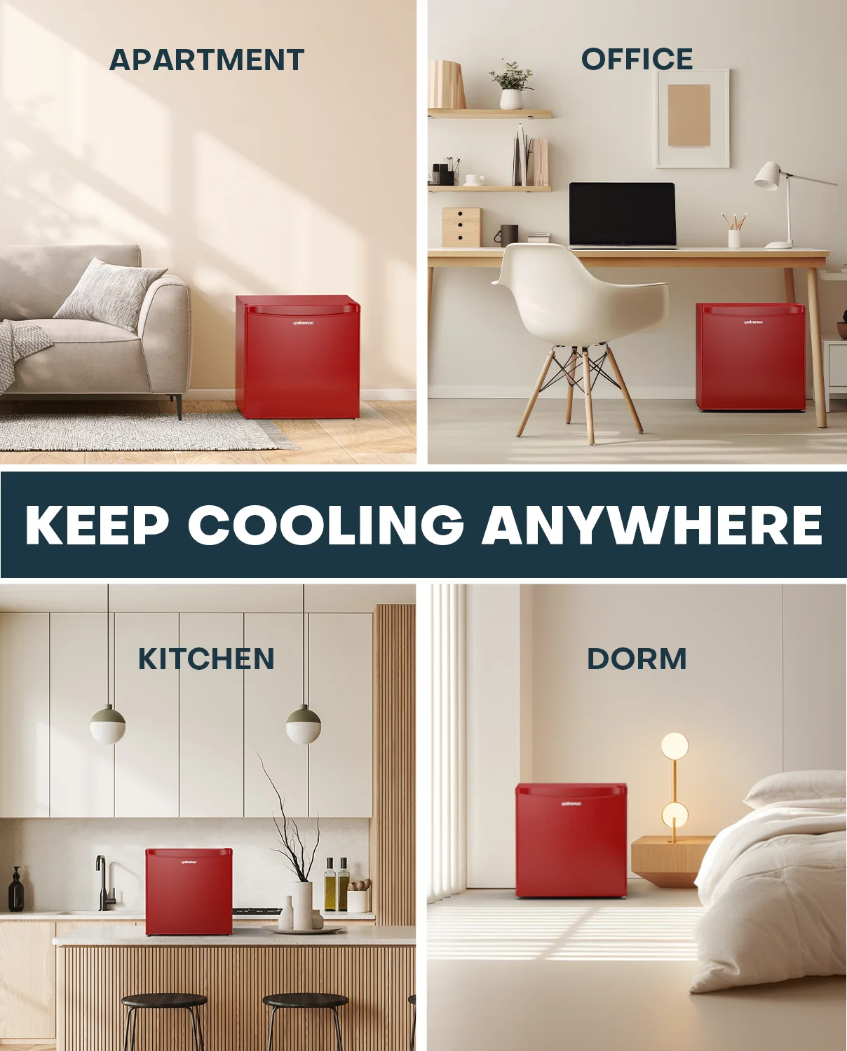 Upstreman 1.7 Cu ft Mini Fridge with Freezer Single Door Compact Refrigerator, Low Noise, Energy Saving, Adjustable Temperature, Reversible Door, for Home Office Dorm, Black FR17